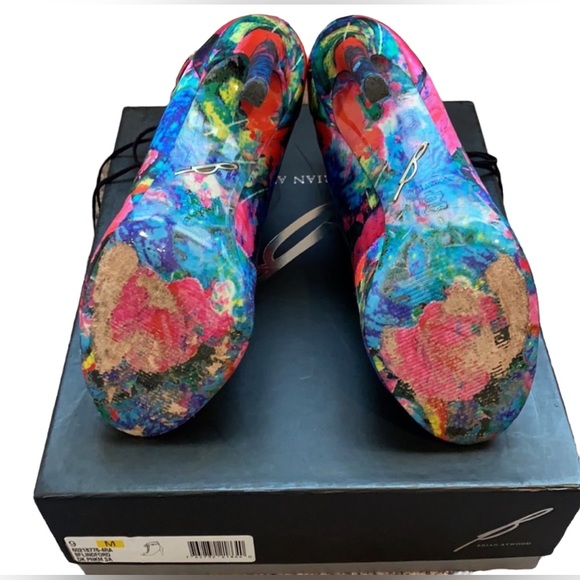 Brian Atwood Lindford Floral-Print Satin Bootie - Picture 5 of 5